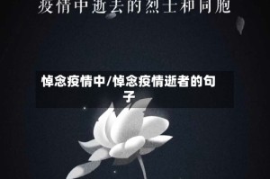 悼念疫情中/悼念疫情逝者的句子