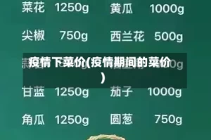 疫情下菜价(疫情期间的菜价)