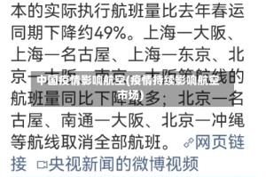 中国疫情影响航空(疫情持续影响航空市场)