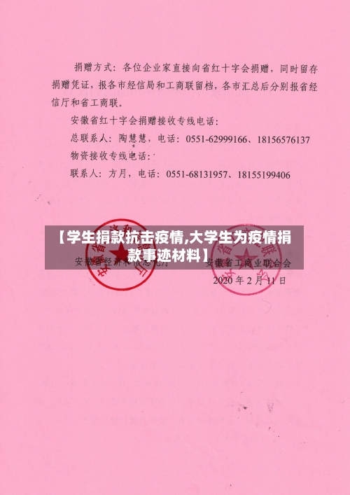 【学生捐款抗击疫情,大学生为疫情捐款事迹材料】-第1张图片