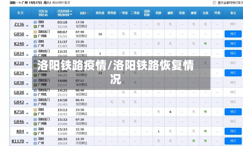 洛阳铁路疫情/洛阳铁路恢复情况-第1张图片