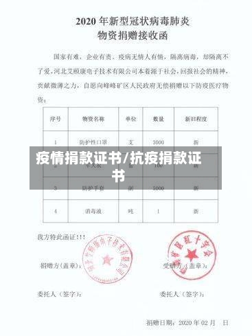 疫情捐款证书/抗疫捐款证书-第3张图片